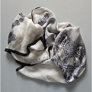 Viktor & Rolf Scarf Womens OS White Black Silk Lace Print Made in Italy Wrap